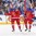 COLOGNE, GERMANY - MAY 21: Russia's Sergei Andronov #11 and Viktor Antipin #9 celebrate after a first period goal against Finland during bronze medal game action at the 2017 IIHF Ice Hockey World Championship. (Photo by Andre Ringuette/HHOF-IIHF Images)

